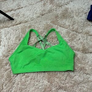 Lime green racer back bra
